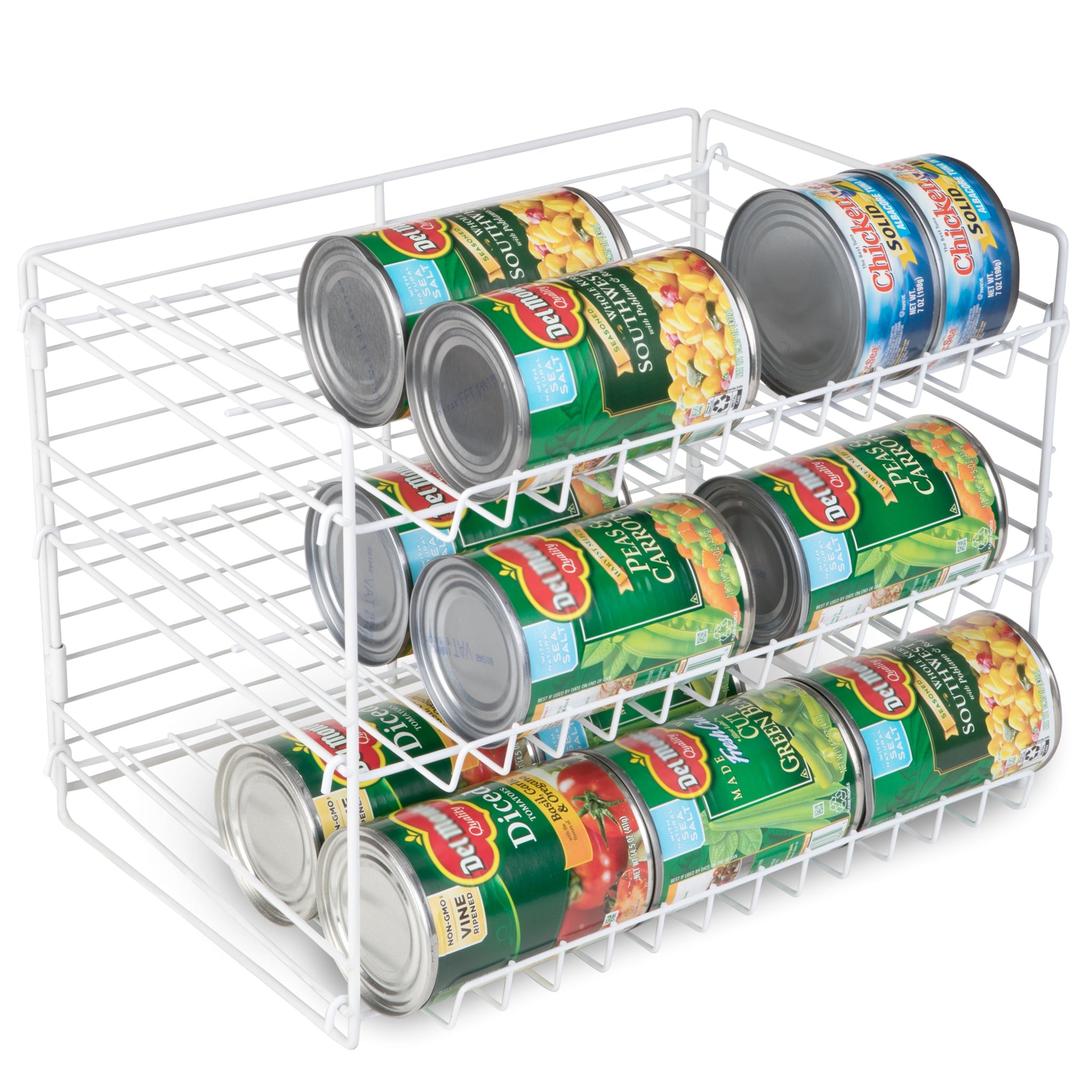 Atlantic 3-Tier Heavy-Gauge Wire Can Rack Storage Organizer for Pantry in  White
