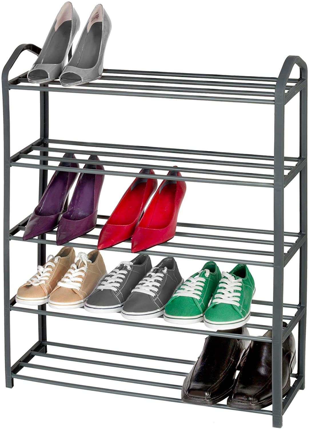 10 Tiers Tall Narrow Shoe Rack Sturdy Metal Shelf Closet Shoe Organizer  Storage