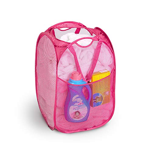 Collapsible Plastic Laundry Basket - Foldable Pop Up Storage
