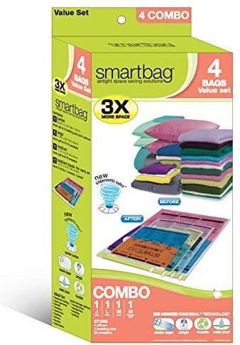  MagicBag 4-Pack Jumbo Flat Vacuum Compression Bags Instant Space  Saver Storage - Airtight Double Zipper - Clothing, Pillows - Home  Organization: Home & Kitchen