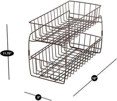 2-Tier Stackable Pull Out Baskets - White - Smart Design® 9