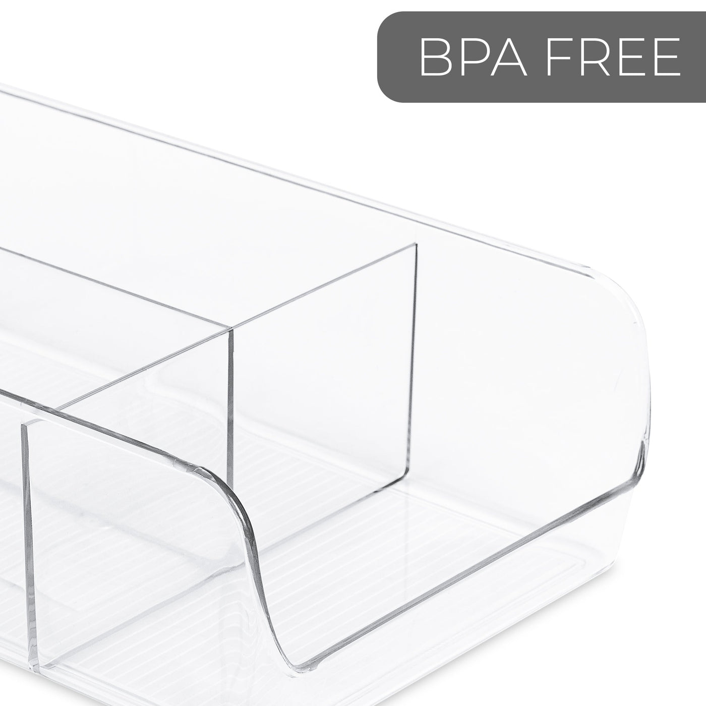 3-Compartment Clear Bin Organizer - Clear - Smart Design® 4