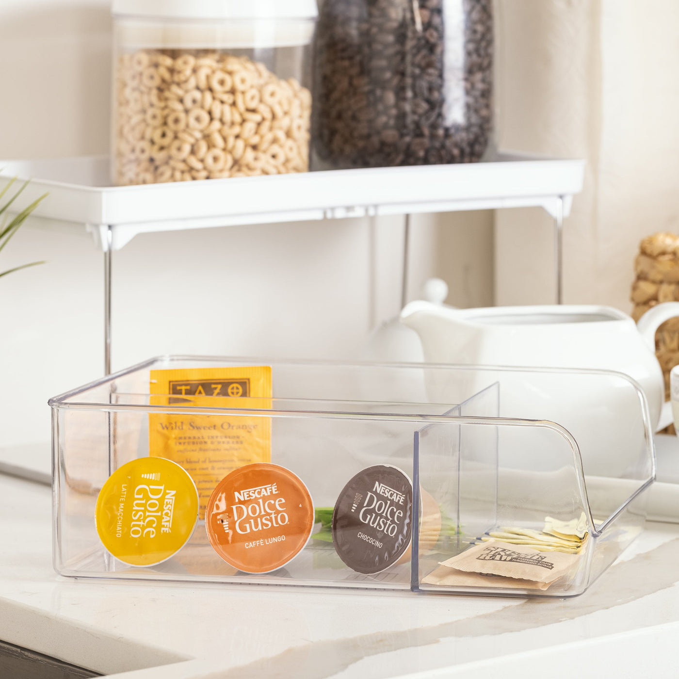 3-Compartment Clear Bin Organizer - Clear - Smart Design® 2