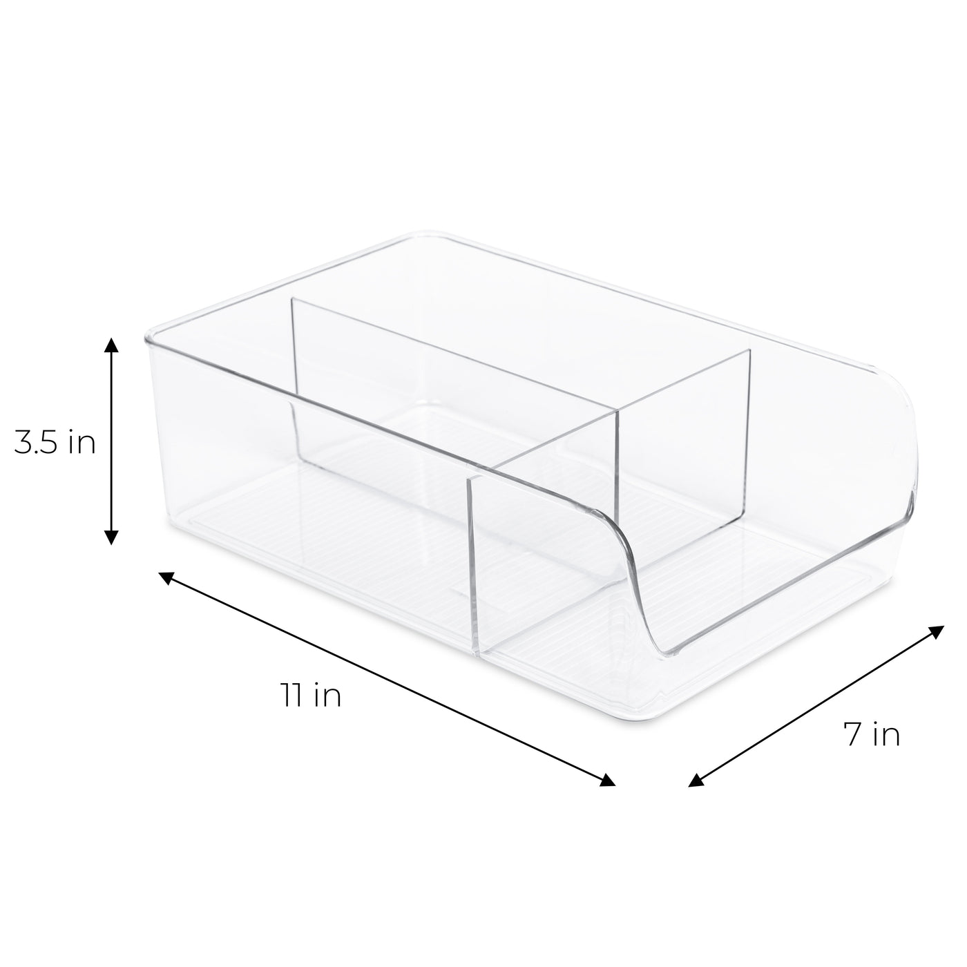 3-Compartment Clear Bin Organizer - Clear - Smart Design® 3