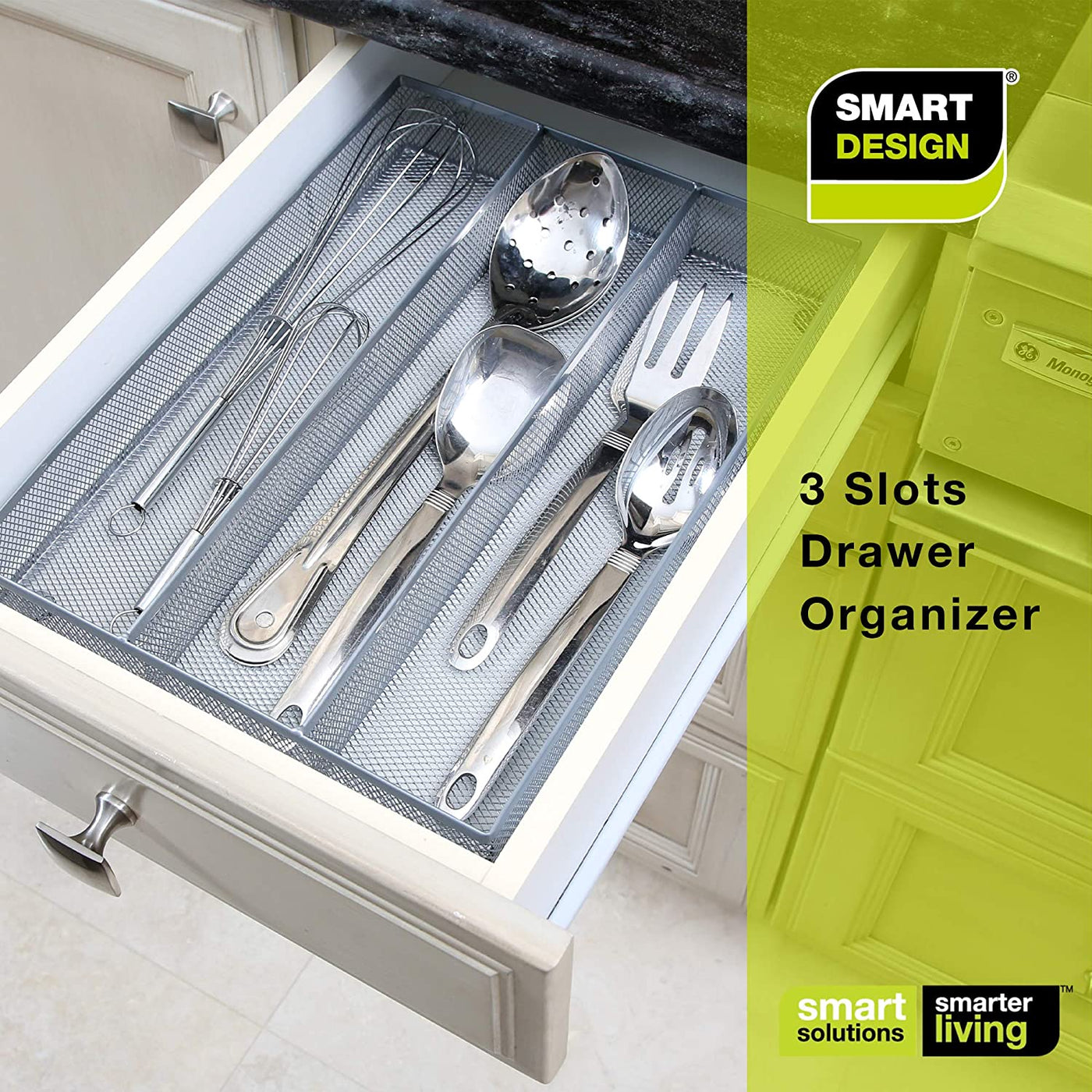 3-Compartment Mesh Drawer Organizer - Silver - Smart Design® 7