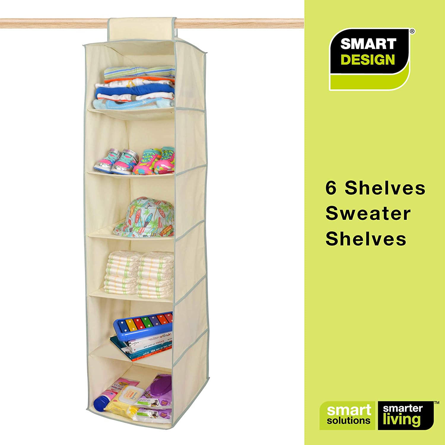 Shappy 4 Pack Hanging Closet Organizers and Storage, 6 Shelf Wide Dorm  Closet Sweater Clothes Hat Baseball Cap Organizer Hanging Storage Shelves