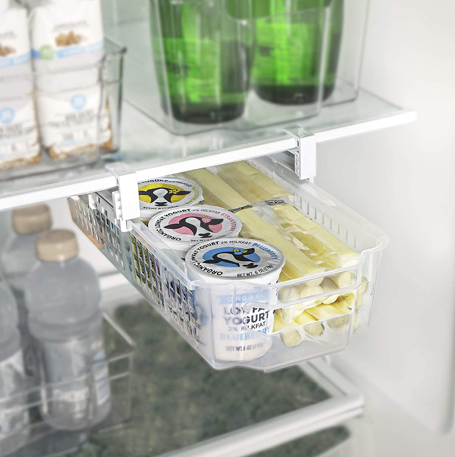 Smart Design Hanging Zip Bag Pull Out Refrigerator Drawer - Clear