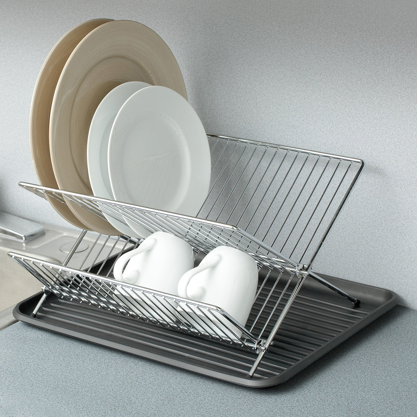 Dish Drainer Rack with In-Sink or Counter Drying - Chrome - Smart Design® 4