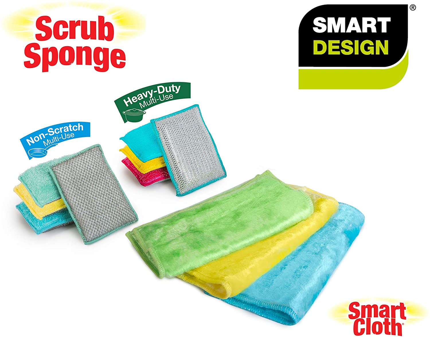 Smart Design Heavy Duty Cellulose Smart Scrub Sponge - Ultra