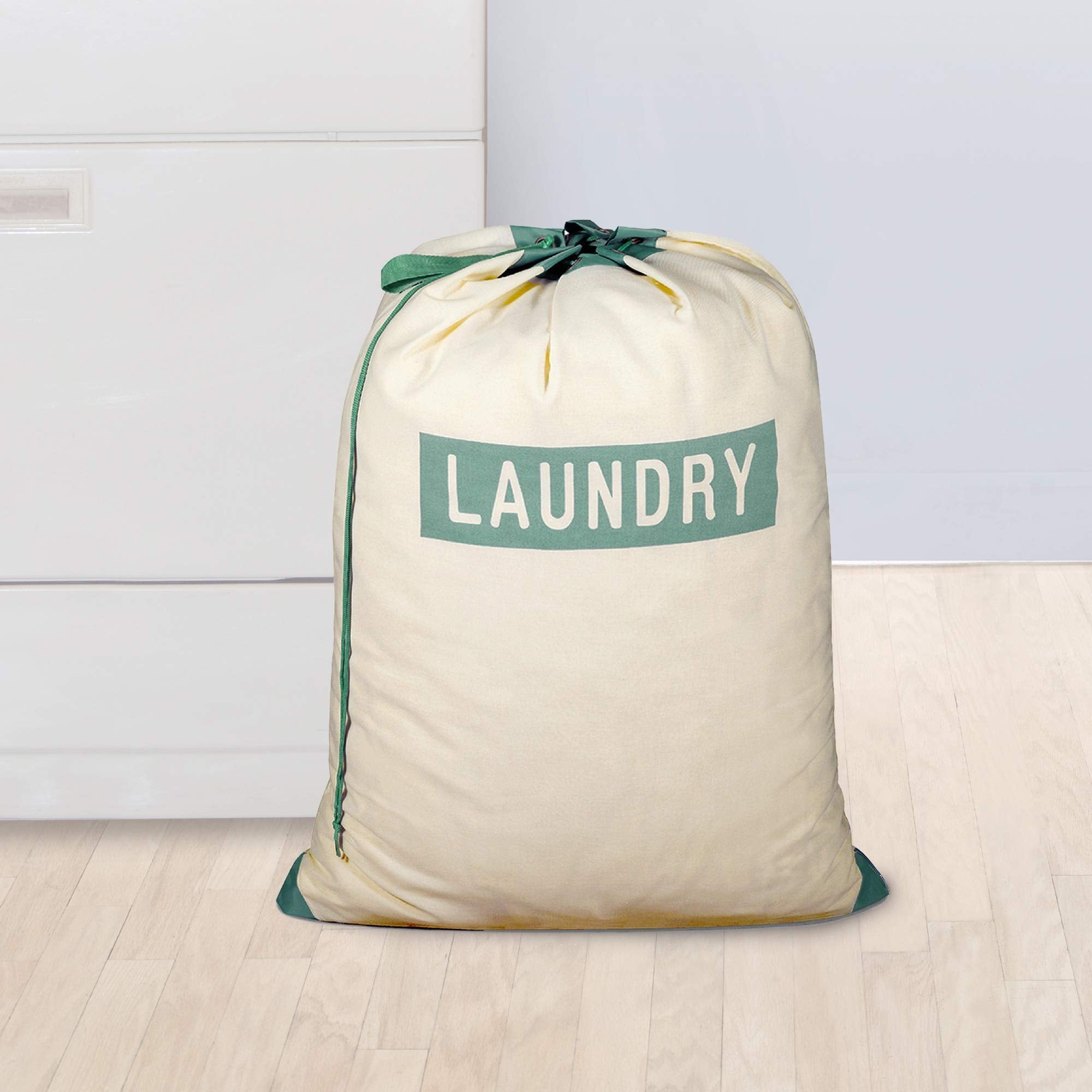  Small Laundry Bag, Drawstring, Carry Strap, Lock