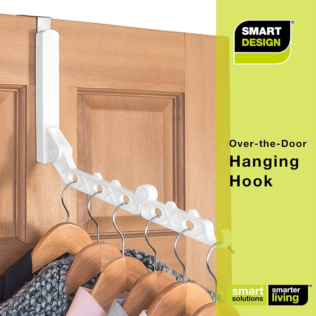 Over-The-Door Hanger Hooks with Expandable Arm | Smart Design® Laundry