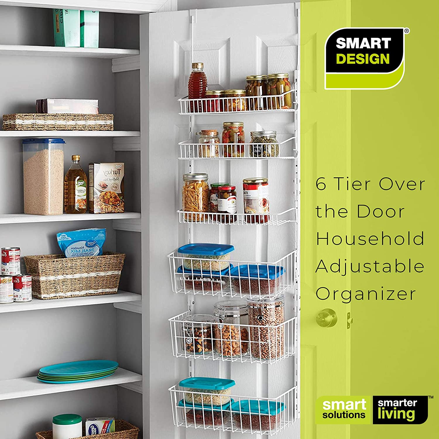 Smart Design | Over The Door Adjustable Pantry Organizer