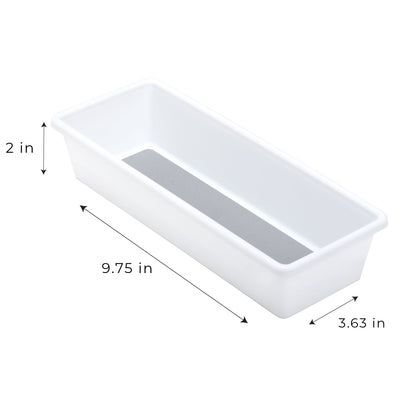 Plastic Drawer Organizer - BPA Free - 9.75 x 3.75 Inch - White - Smart Design® 3