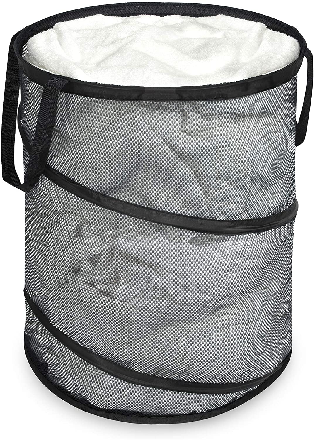 Large Mesh Pop-Up Laundry Basket Collapsible Laundry Hamper with Carry  Handles