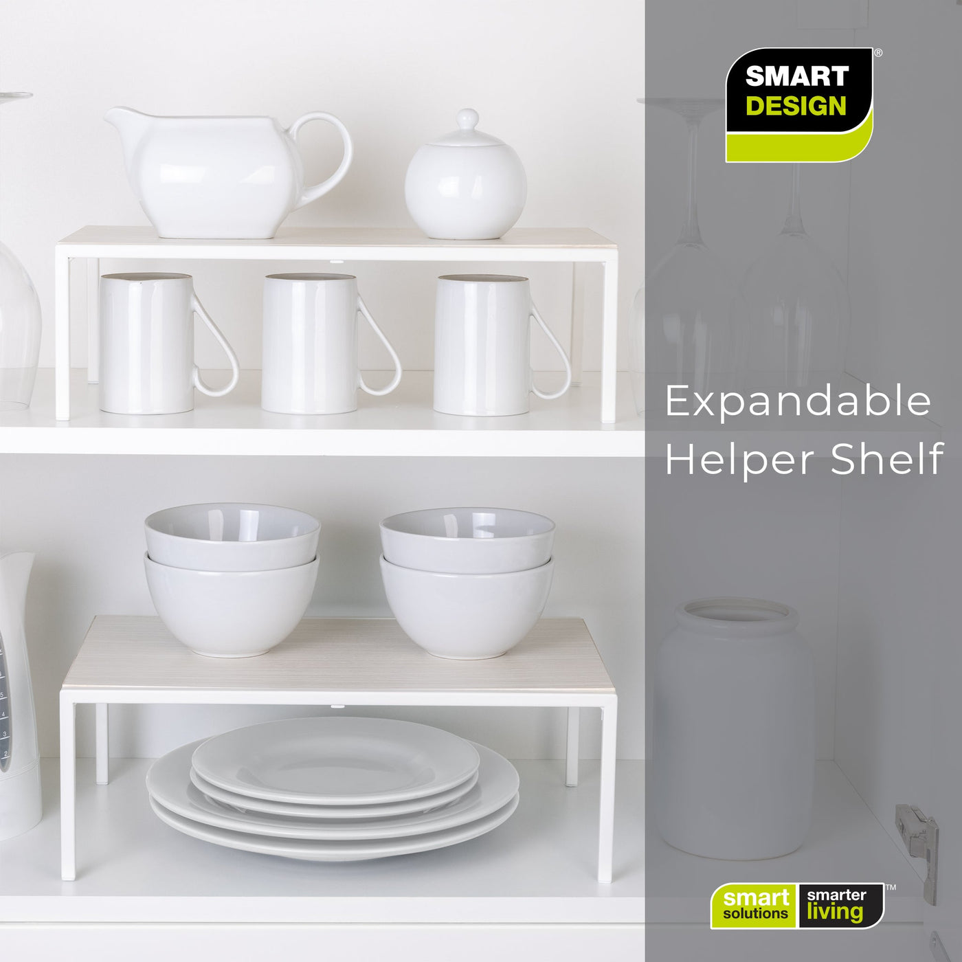 Premium Expandable Shelf MDF White - Smart Design® 5