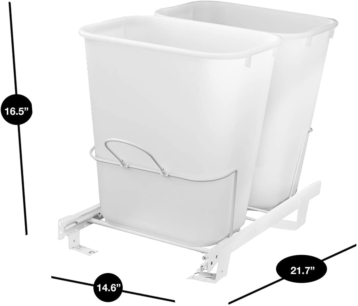 Smart Design 2.5 Gallon Collapsible Trash Can, White, BPA Free Plastic,  Folds In, Pops Out, Holds Grocery Bags, Camping Trash Solution