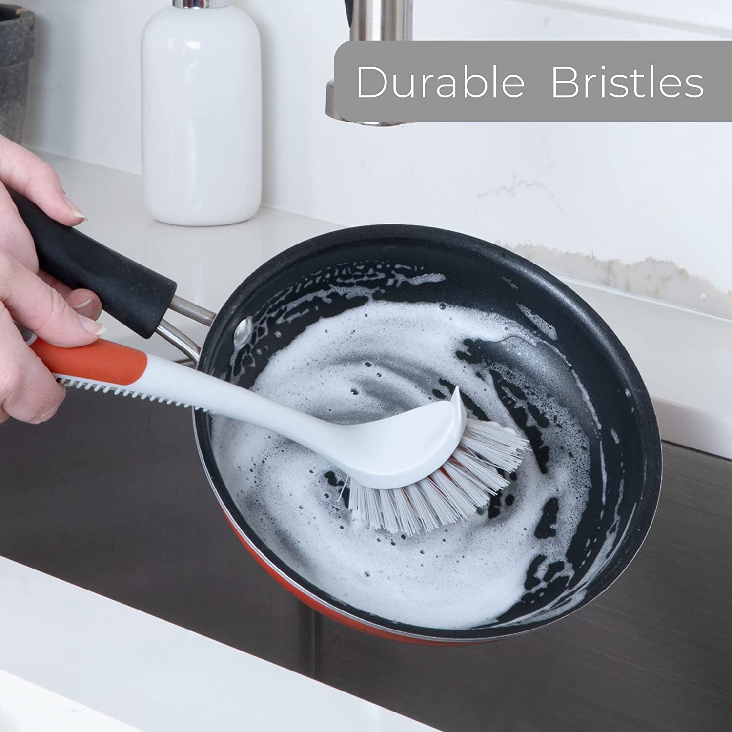 Handle Sponge Brush, Good Grips Soap Dispensing Dish Scrub, Heavy