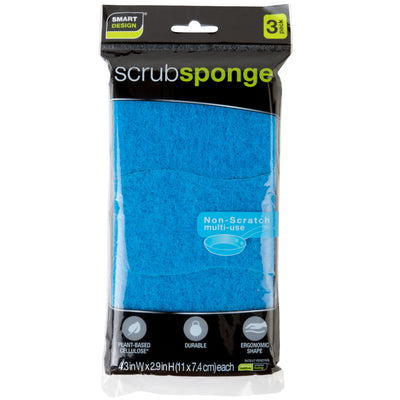 Non-Scratch Cellulose Smart Scrub Sponge Ultra Absorbent Ergonomic Shape Cleaning, Dishes, & Hard Stains - Smart Design 4