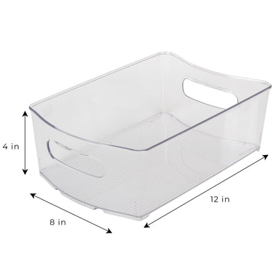 Stackable Clear Refrigerator Storage Bin with Handle - 8 pack - 8 x 12 inch - Smart Design® 4