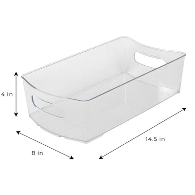 Stackable Clear Refrigerator Storage Bin with Handle - 8 pack - 8 x 14 inch - Smart Design® 4